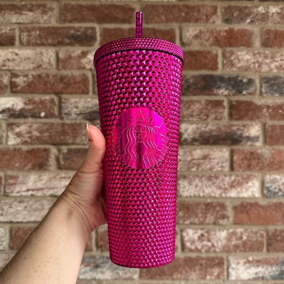 NWT Starbucks 2022 Pink Sangria Metallic Bling Venti Cold Cup Tumbler Limited - Picture 1 of 10